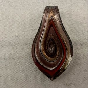 Blown glass charm for necklace